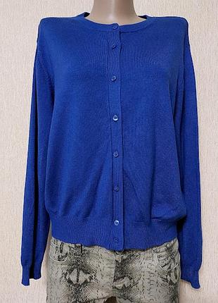 Стильная синяя трикотажная кофта, джемпер 18 р. marks&spencer