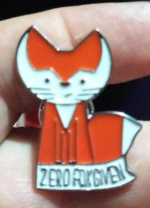 Брошка брошка значок пін лиси лисенок рудий zero fox given