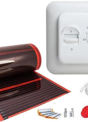 Теплый пленочный пол rexva ptc 4м² (0.5м х 8м) 880вт/ 220ват/м²  саморегулирующей с терморегулятором rtc 70