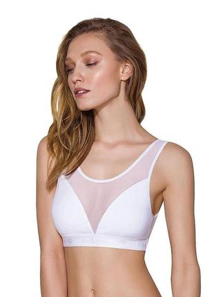 Топ з прозорою вставкою passion ps002 top l, white