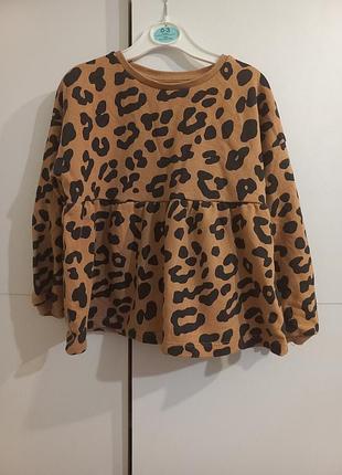 Реглан утеплений двонитка в анімалістичний принт