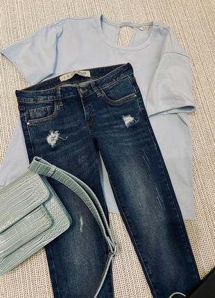 Темно синие джинсы скинни, denimco, размер с