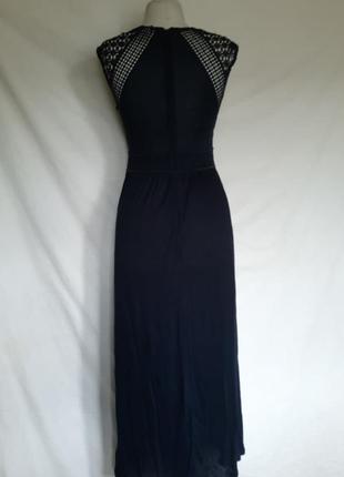 100% вискоза. женское длинное натуральное платье с кружевом, вискозное кружевное плаття в пол.3 фото