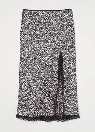 Миди юбка с кружевом h&m