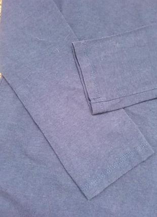 Женская трикотажная кофта футболка лонгслив сине-зеленого цвета базовая повседневная...