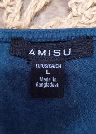 Женская трикотажная кофта футболка лонгслив сине-зеленого цвета базовая повседневная...