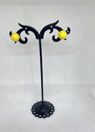 Сережки кульчики пусети жовті