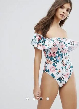 Слитный купальник boohoo в цветочный принт