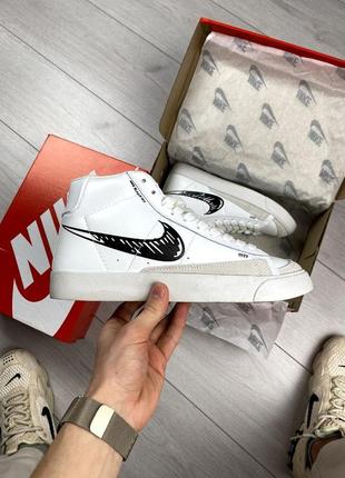 Nike blazer mid vintage 77 white8 фото