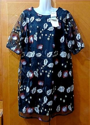 Новое красивое платье с вышивкой р.18 от next