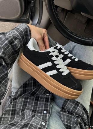 Кроссовки женские черные, натуральная замша, кроссовки, кеды жэнские