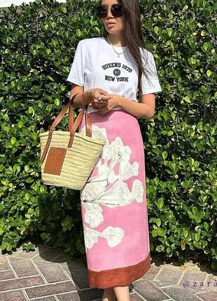 Спідниця-олівець із сумішевого льону — zara zw collection