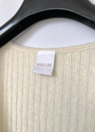 Madeline жилетка кофта безрукавка белая кремовая молочная шерсть кашемира накидка5 фото