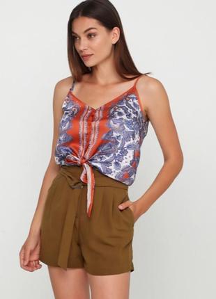 Брендовая атласная майка топ h&m этикетка