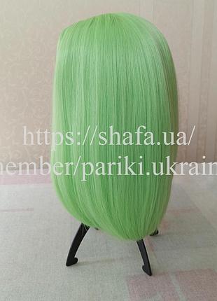 Короткая зеленая парика, новая, каре, без челки, термостойкая, парик