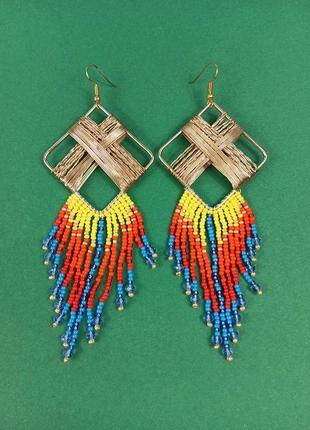 Яркие сережки серьги ручная работа украшение hand made сережки кульчики