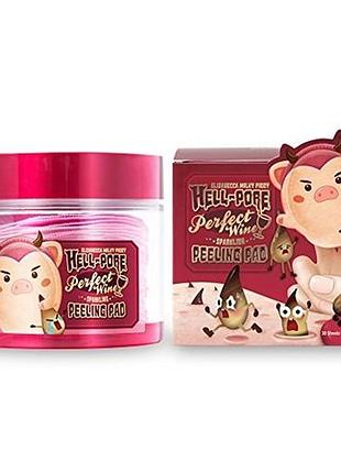 Очищающие пилинг-пады elizavecca milky piggy hell-pore perfect wine sparkling peeling pad на основе красного вина, 30 шт елізавекка элизавека