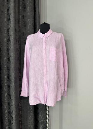 Розовая льняная рубашка 🌸 дефект1 фото
