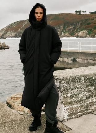 Zara довгий пуховик парка куртка , xs, s, m