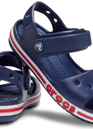 Crocs крокс детские босоножки сандалии bayaband sandal navy  pepper