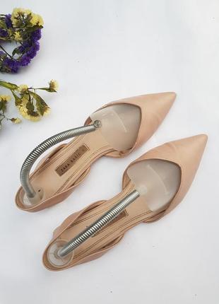 Балетки босоножки zara нюдовые бежевые телесные 38