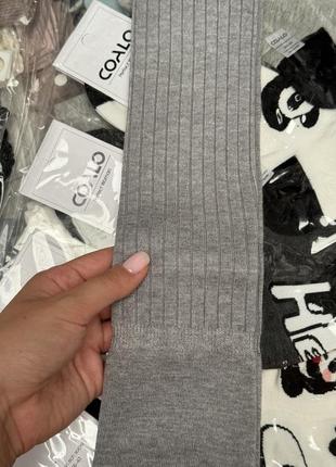 Кашемировые осенние кашемир утепленные гольфы выше колена заколенки в рубчик молочные...