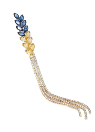 Брошка / брошка колосок / синьо-жовта брошка