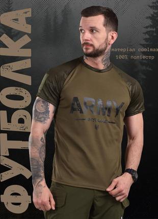 Тактична футболка з принтом зсу, coolmax, колір койот/рукава темний мультикам6 фото