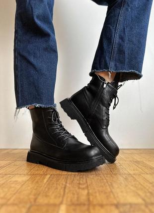 Новые черные кожаные ботинки ботинки скидка3 фото