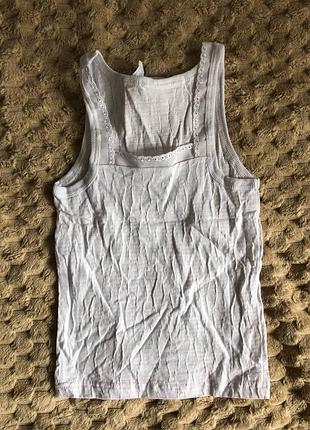 Майка белая жатка остаток 1 шт замеры гортайте