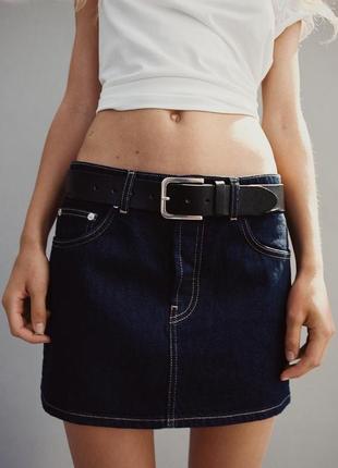 Мини юбка синяя джинсовая zara new3 фото