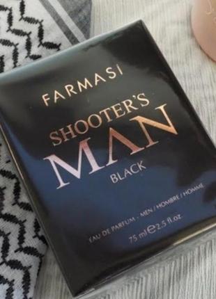 Парфюмированная вода для мужчин farmasi shooters man black, 75 мл