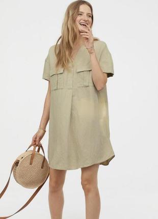 Сукня сорочка h&m склад льон віскоза розмір 12 (м)