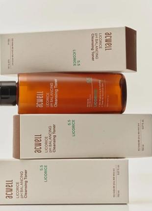 Зволожуючий балансуючий тонер з екстрактом солодки acwell licorice ph balancing cleansing toner