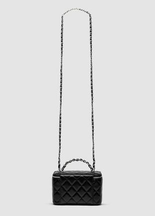 Chanel classic black lambskin pearl crush vanity bag silver2 фото