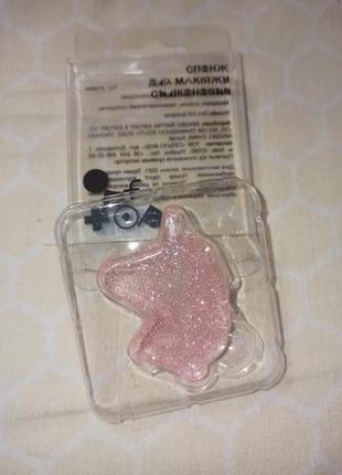 Класний силіконовий спонж єдиноріг з блискітками