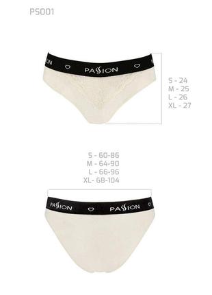 Трусики с широкой резинкой и кружевом passion ps001 panties m, ecru2 фото