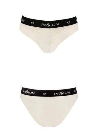 Трусики с широкой резинкой и кружевом passion ps001 panties xl, ecru3 фото