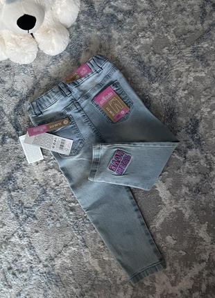 Кружевные джинсы для девочки на 18-24 месяца2 фото