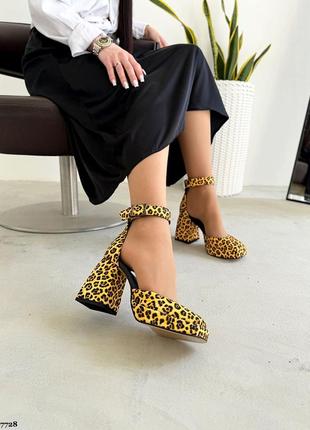 Женские леопардовые босоножки из натуральной кожи 77284 фото