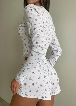 Домашний костюм шелковый комлект пижама брюки и укороченная однотонная высокая посадка шорты футболка кофта3 фото