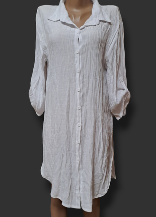 Удлиненная белая рубашка