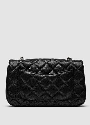 Chanel classic 1.55 small single flap in black/silver4 фото