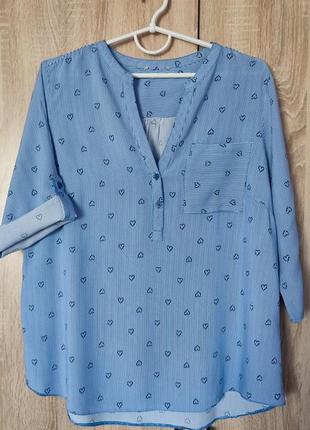 Гарненька натуральна сорочка рубашка блуза розмір 50-52