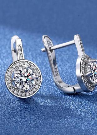 Серьги серебро яркие оригинальные с фианитами silver ♥️