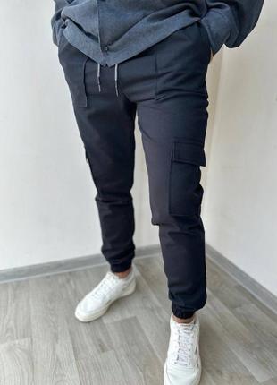 Котоновые мужские брюки джоггеры 46-56 размеров. 086679
