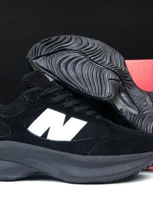 Мужские черно-белые замшевые кроссовки с сеткой в стиле new balance wrpd 🆕 нью баланс