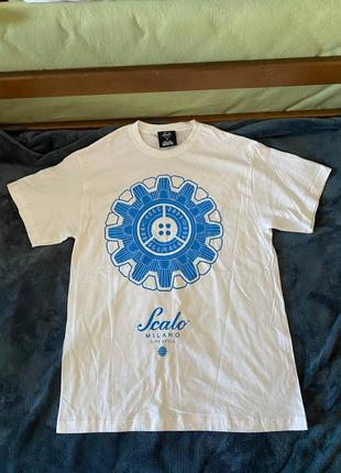 Біла футболка 100% бавовна (розмір вказаний) м scalo milano city style