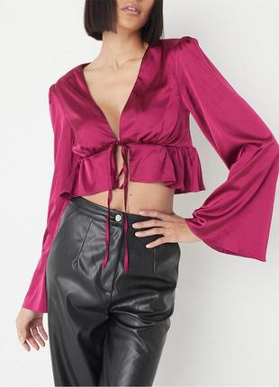 Нова малинова сатинова блуза missguided