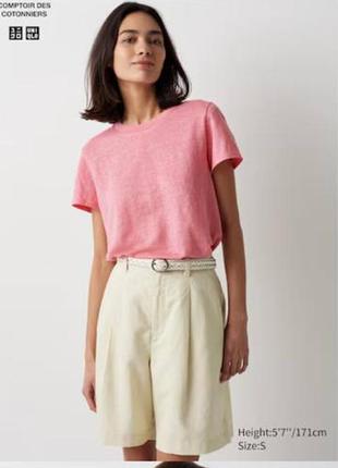 Шорты с льном uniqlo comptoir des cotonniers